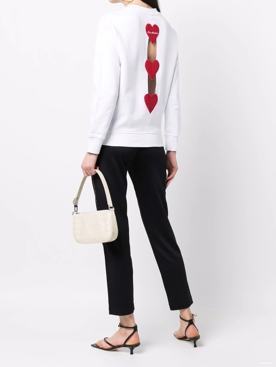 Cheap crew Women Moschino sweatshirt neck Love heart-detail 0416